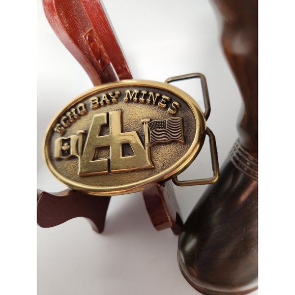 ECHO BAY Gold Silver Mine Collectable Brass Belt Buckle Canada USA Western Wear - Picture 6 of 7